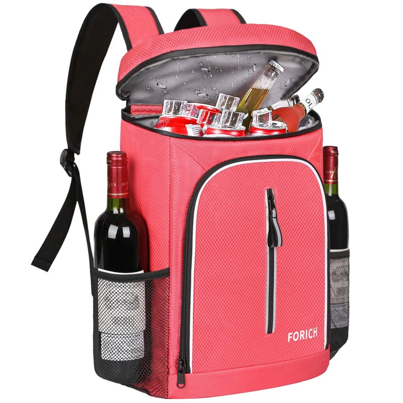 FORICH Soft Cooler Backpack Insulated Waterproof Cooler Bag Leak Proof Portable Backpacks to Work Lunch Travel Beach Camping Hiking Picnic Fishing Beer for Men Women (Watermelon Red) - Image 1